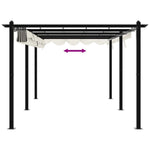 ZNTS Garden Gazebo with Retractable Roof Cream 3x6 m Aluminium 3217061