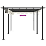 ZNTS Garden Gazebo with Retractable Roof Cream 3x6 m Aluminium 3217061