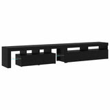 TV Cabinet 2 pcs Black Oak 260 x 37 x 40 cm Engineered Wood 3332506