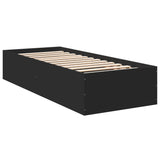 Bed Frame without Mattress Black 75x190 cm Small Single Engineered Wood 841987