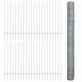 Welded Wire Fence 100 x 1.4 m Hot-Dip Galvanised Steel 3337079