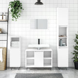 3 Piece Bathroom Furniture Set White Engineered Wood 3190299