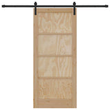 Sliding Door Brown 86 x 198.5 cm Solid Pine Wood 3333314