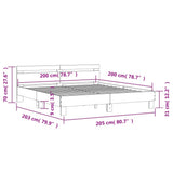 Bed Frame without Mattress White 200x200 cm 3207392