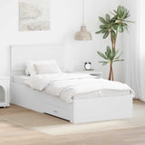 Bed Frame with Headboard White 90 x 200 cm Engineered Wood 3410940