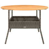 Garden Table with Acacia Wood Top Grey 110x71 cm Poly Rattan 368626