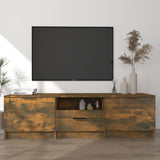 TV Cabinet Smoked Oak 140x35x40 cm Engineered Wood 817111