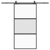 Sliding Door with Hardware Set Black 102.5x205 cm Tempered Glass 3375959