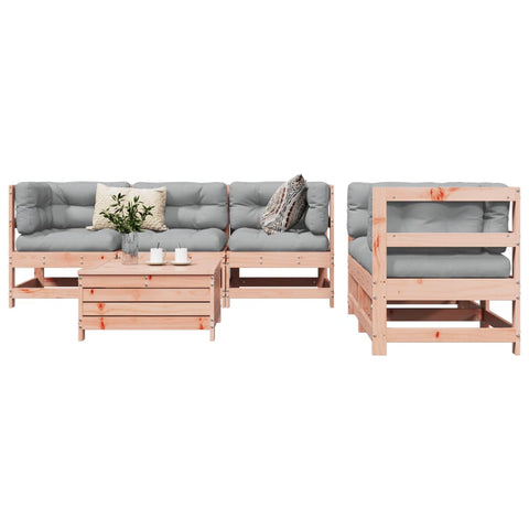 ZNTS 6 Piece Garden Sofa Set Solid Wood Douglas Fir 3250806