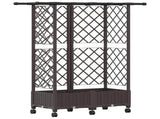 Raised Bed with Trellis and Roof Brown 124 x 40 x 127 cm PP 3423033
