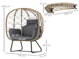 Rattan Chair Outdoor Indoor Wicker Chair with Thickened Cushion and Headrest, Standing Garden T3398P327903