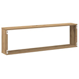 Wall Cube Shelves 4 pcs Artisan Oak 100x15x30 cm Engineered Wood 856585