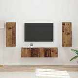 TV Cabinet Set Wall-mounted 2 pcs Old Wood Engineered Wood 3408977