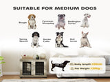 Indoor Dog Crate Furniture End Table with Soft Washable Cushion, Lockable Front Door, for Medium T3398P425263