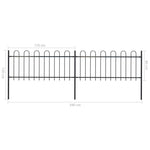 ZNTS Garden Fence with Hoop Top Steel 3.4x0.8 m Black 277648