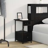 Bedside Cabinet Black Oak 60 x 30 x 61 cm Engineered Wood 859595