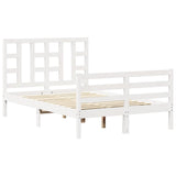 Bed Frame without Mattress White Small Double Solid Wood Pine 3193892