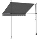 Retractable Awning Anthracite 200x150 cm Fabric and Steel 368738
