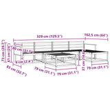 Outdoor Sofa Set 6 pcs Natural Solid Acacia Wood 3382507