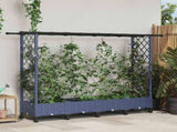 Raised Bed with Trellis and Roof Grey 203 x 40 x 127 cm PP 3423158