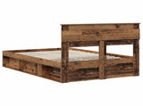 Bed Frame with Headboard Old Wood 135 x 190 cm Solid Pine Wood 3409773
