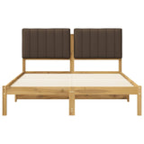 Bed Frame with Upholstered Headboard Whitewash and Taupe 904141