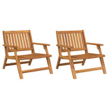 Relax Bench 2 pcs Brown Solid Acacia Wood 367826