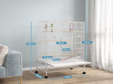 Bird Cage w/ Stand, Toys, Accessories, for Canaries, Finches, White T3398P349819