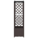 Raised Bed with Trellis and Roof Brown 163 x 40 x 141 cm PP 42032513