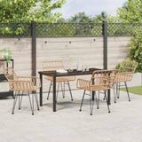 Garden Dining Set 5 pcs Brown Powder-Coated Steel 3379179
