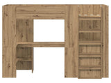 Loft Bed Frame with Desk with Storage Artisan Oak 75 x 190 cm 3410434