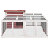 Rabbit Hutch Mocha 144x123x67.5 cm Solid Wood Pine 172281