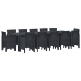 Garden Dining Set 13 pcs Anthracite Plastic 3378612
