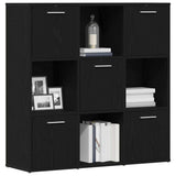 Book Cabinet Black Oak 90x28x90 cm Engineered Wood 862503