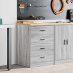 ZNTS Garage Storage Cabinet Grey Sonoma 60x51x85 cm Solid Wood Pine 860603