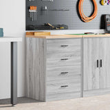 ZNTS Garage Storage Cabinet Grey Sonoma 60x51x85 cm Solid Wood Pine 860603