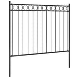 Garden Fence Steel 1.81x1 m Black 146313
