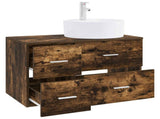 Bathroom Furniture Set 2 pcs Smoked Oak Engineered Wood 3403988