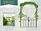 Outdoor Garden with Double Gates, Metal Garden Arbor for Climbing Plants, Roses, Vines, Wedding T3398P318831