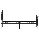 Metal Bed Frame without Mattress with Footboard Black 75x190cm 353545