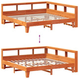 Bookcase Bed without Mattress Wax Brown 180x200cm Solid Wood Pine 3324531