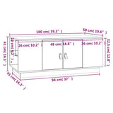 Coffee Table Grey 100x50x41 cm Solid Wood Pine 818257