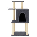Cat Tree with Sisal Scratching Posts Dark Grey 97 cm 172066