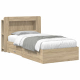 Bed Frame with Storage Sonoma Oak 80 x 200 cm Engineered Wood 3433812