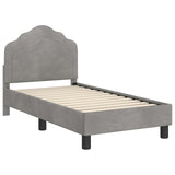 Toddler Bed Frame with Headboard Light Grey 70 x 140 cm Velvet 42010929