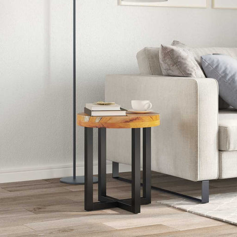 Coffee Table 40x45 cm Solid Teak Wood and Polyresin 281652