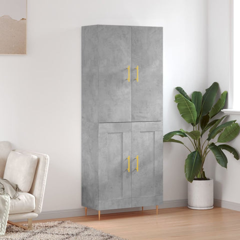 Highboard Concrete Grey 69.5x34x180 cm Engineered Wood 3195783