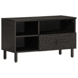 TV Cabinet Black 80x33x46 cm Solid Wood Mango 356836