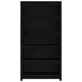 Book Cabinet Black 80x35x154 cm Solid Wood Pine 821693