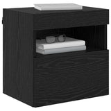 TV Wall Cabinets with LED 2 pcs Black Oak 40 x 30 x 40 cm 882976
